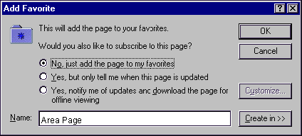 IE4 Add to favorites dialog