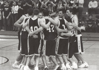 A team in a huddle