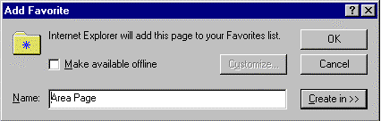 IE 5.0 Add to favorites dialog