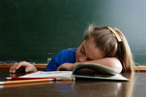 A sleeping student