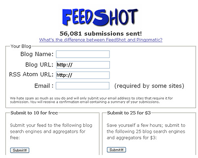 Feedshot main page