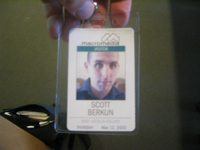Badge from automated visitor terminal